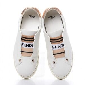 Fendi Leather Studded Accents Sneakers